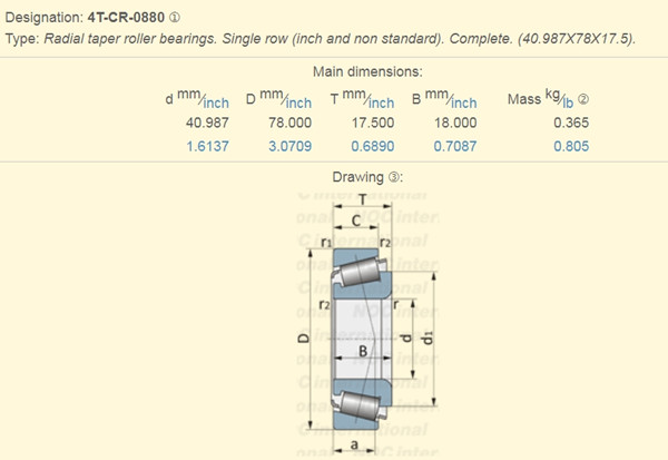 Auto Gearbox Bearing 4T-CR-0880 (4T-LM300849X2) 40.987x78x17.5mm